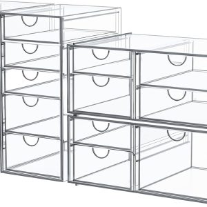 caktraie Acrylic16-Drawer Storage & Makeup Organizer for Desk