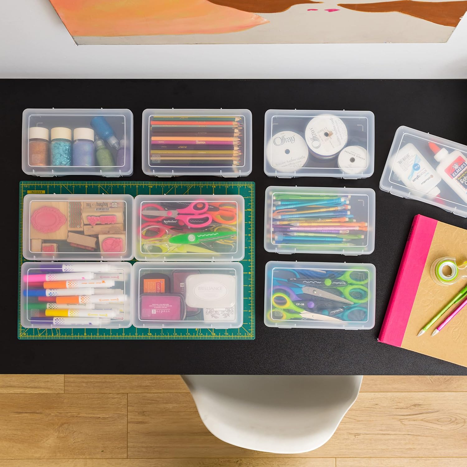 IRIS USA Clear Cases |Made in USA| Plastic Box Organizers (10-Pack)- Medium - Image 6